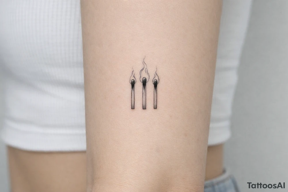 burning matchsticks tattoo tattoo idea