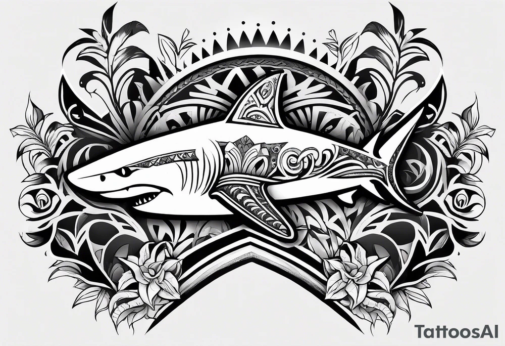 tribal shark teeth, tribal patterns and flowers for forearm tattoo idea
