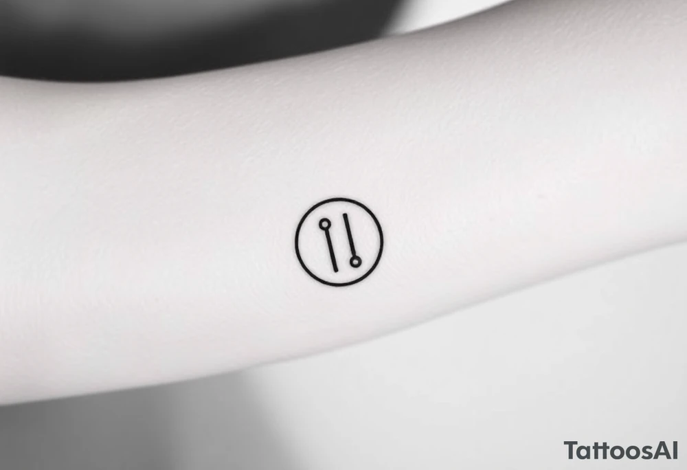 Line tattoo with play symbol, pause symbol, stop symbol, rewind symbol, mental health awareness tattoo idea