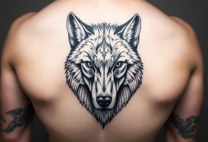 A solitary yet sublime and noble wolf and its progeny. the face tattoo idea