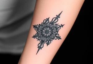 Ornamental Blackwork Von den Fingern über die ganze Hand bis zum Ellenbogen tattoo idea