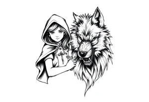 Little red riding hood and big bad wolf tattoo idea
