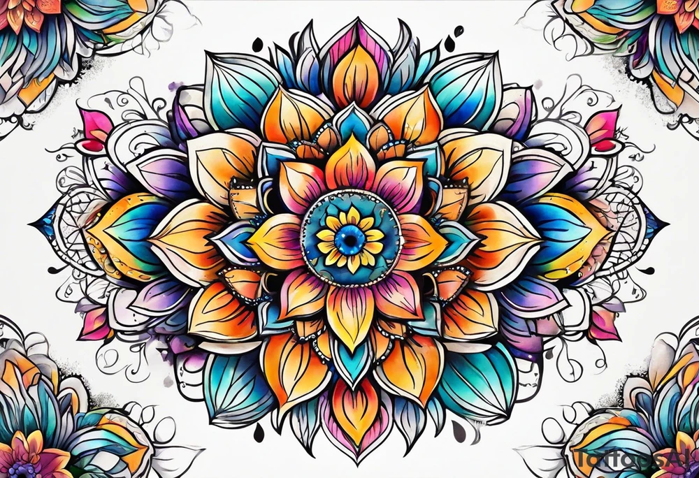 Mandala flower tattoo idea