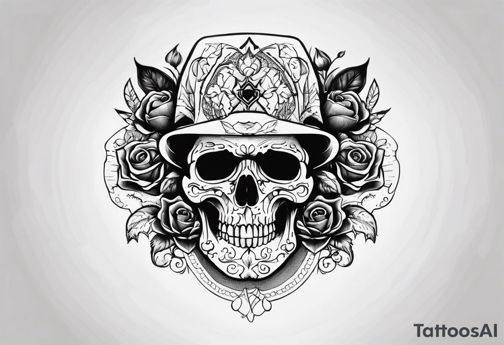 Skull tattoo with Memento Mori written on it tattoo idea