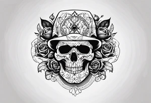 Skull tattoo with Memento Mori written on it tattoo idea