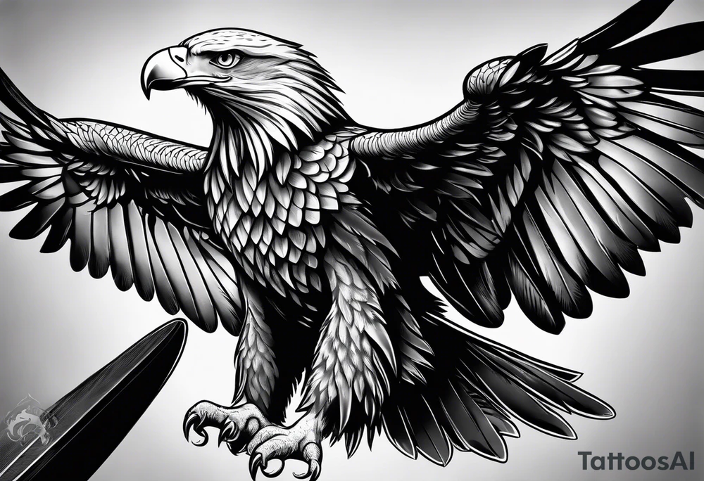 Eagle sharpening it's claws tattoo idea