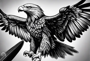 Eagle sharpening it's claws tattoo idea