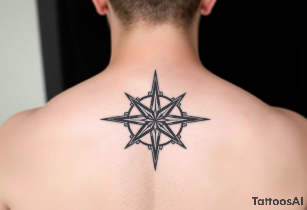 Double layered Compass rose tattoo idea