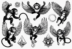 A monkey flying tattoo idea