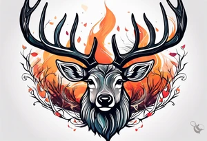 deer antlers flying tattoo idea