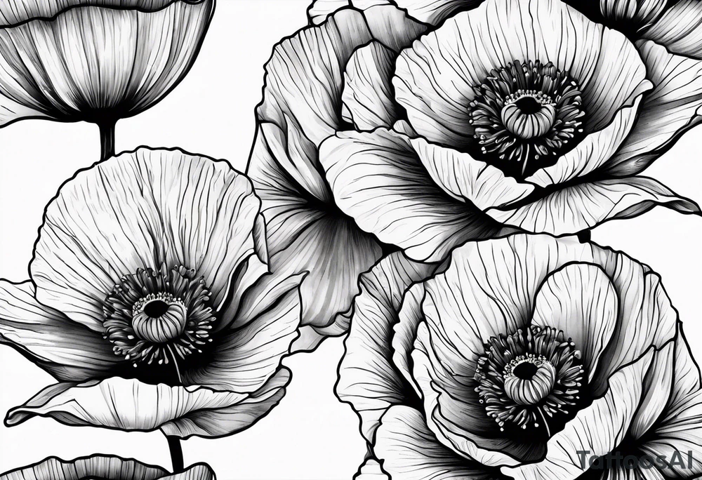 Poppy flower tattoo with the date 12/21/2006 tattoo idea