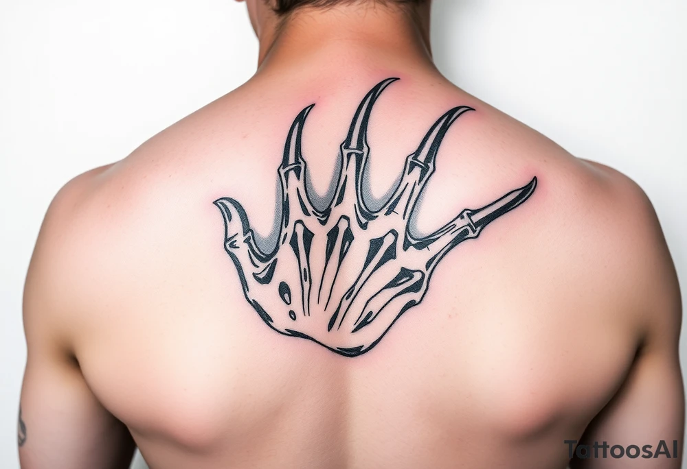 Freddy Krueger showing his claw tattoo idea