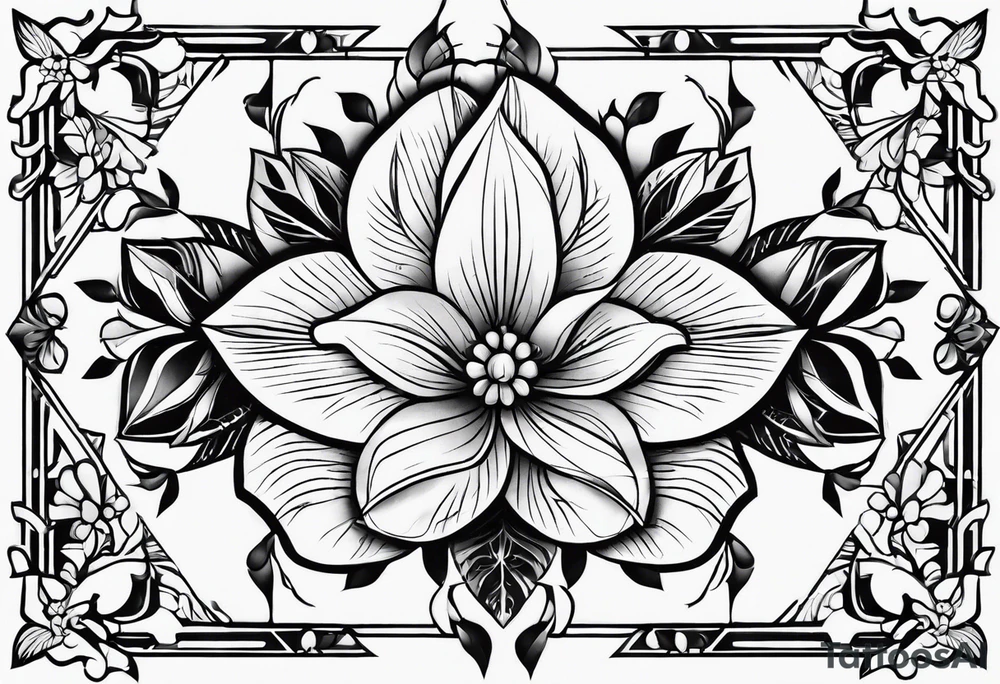 Épaule fleurs  losange tattoo idea