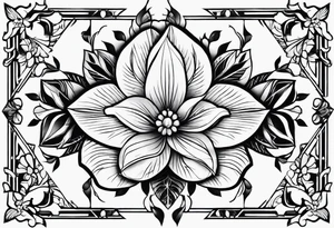 Épaule fleurs  losange tattoo idea