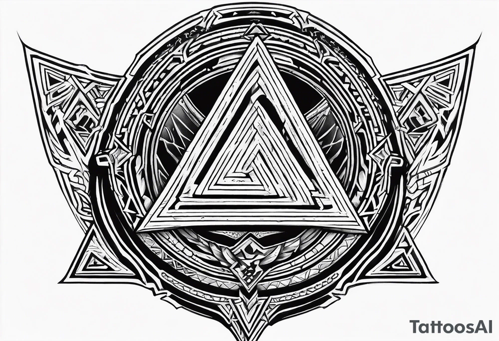Valhalla valknut battle shield tattoo idea