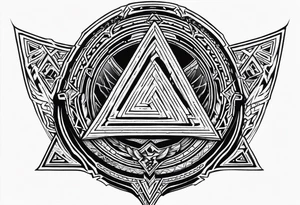 Valhalla valknut battle shield tattoo idea