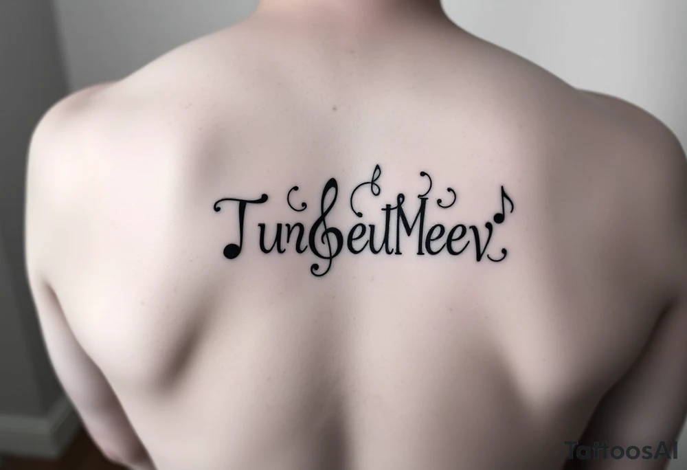 I need an arm tattoo with my kids names in it . It would be cool if they all blend together. 
Connor Charley are twins
Connor is the musician and music notes are great 
Charley is an athlete and a bruiser 
Michael is in the Air Force
Bria is a queen and super fun 
Katie is my sunshine 
Cassie is deaf and very thoughtful. tattoo idea