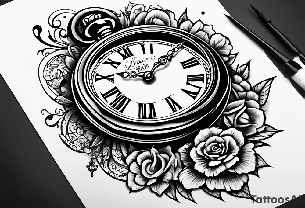 pocket watch tattoo drawing for men tattoo idea