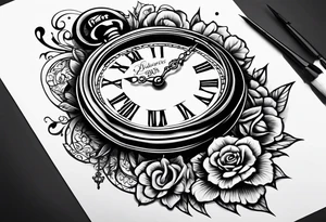 pocket watch tattoo drawing for men tattoo idea