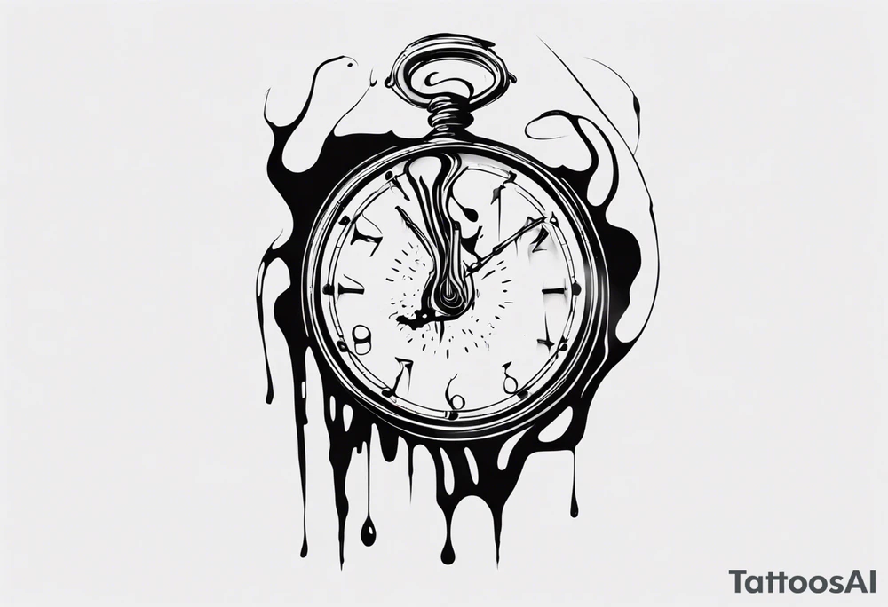 dali melting clock trippy tattoo idea