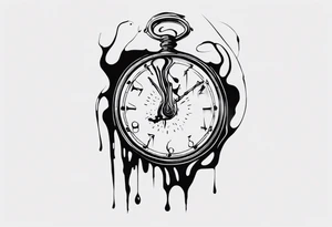 dali melting clock trippy tattoo idea