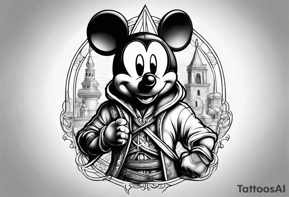 mickey mouse as assassins creed tattoo idea