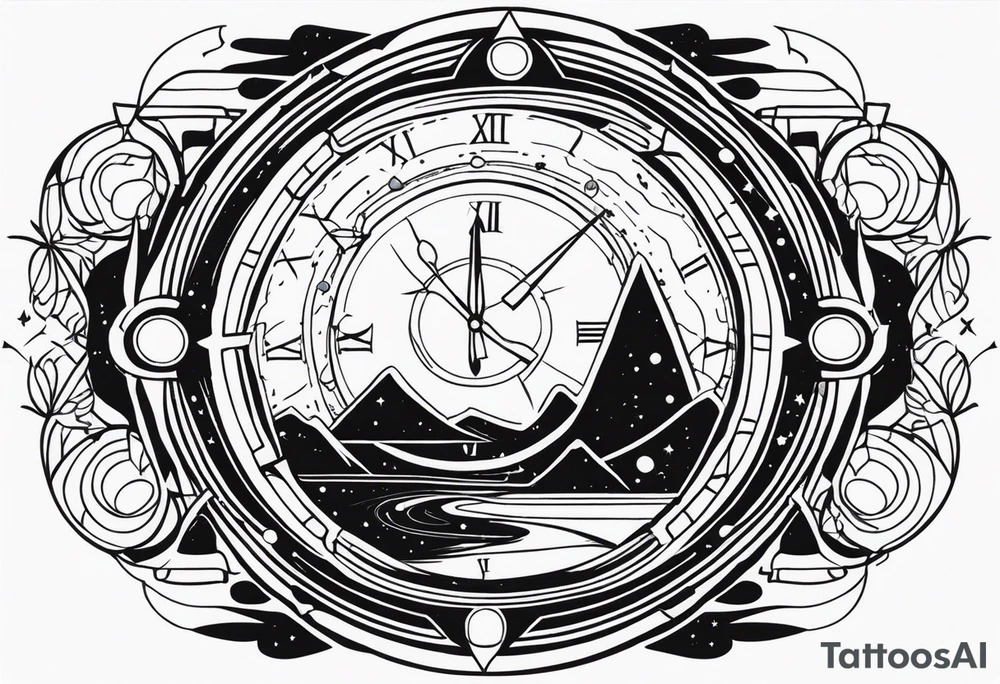 time travel space vector tattoo idea
