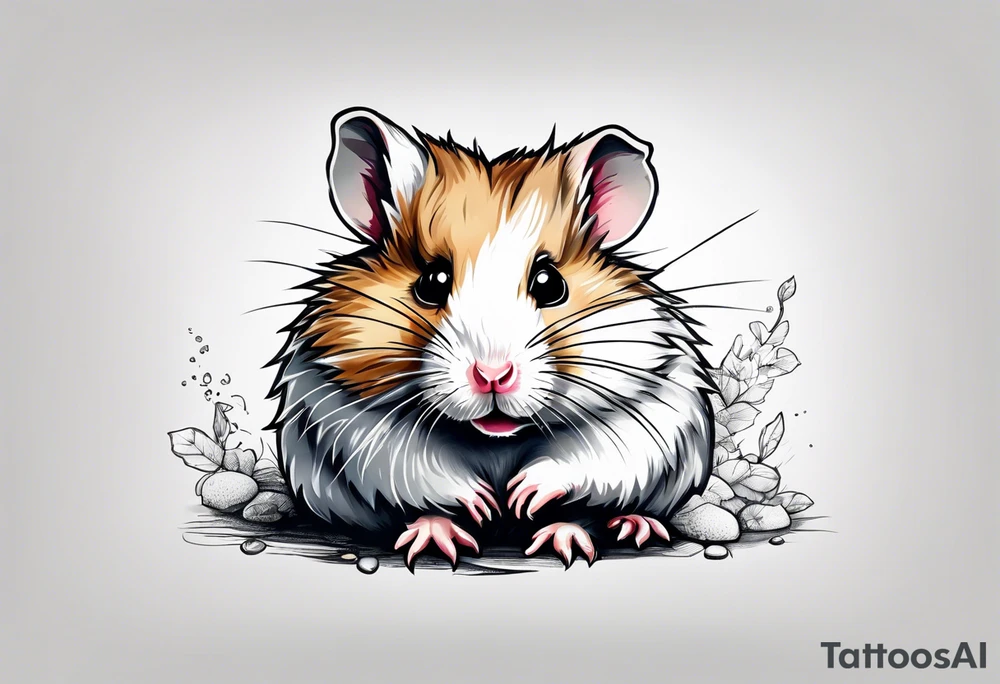 A sick hamster saying goodbye sadly tattoo idea