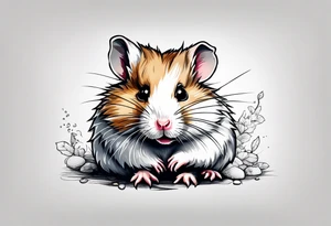 A sick hamster saying goodbye sadly tattoo idea