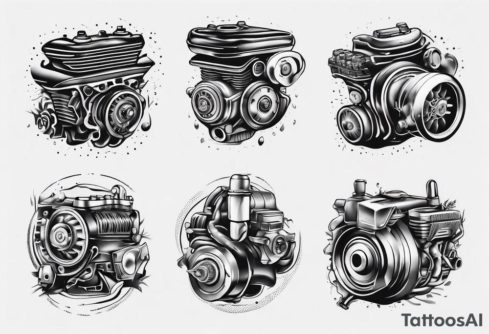 car engine tattoo idea
