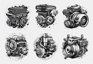 car engine tattoo idea
