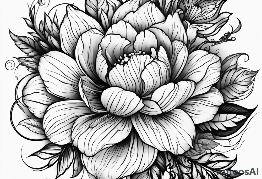 Floral, strength, beauty tattoo idea