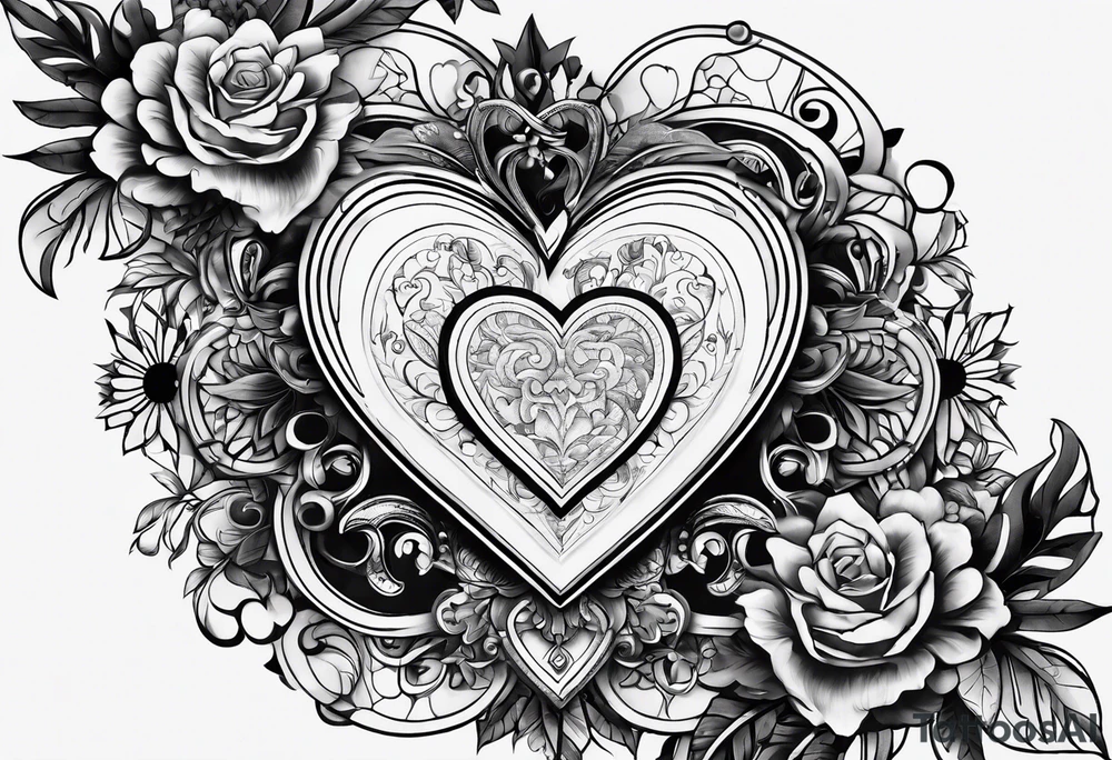 I have heart on my shoulder, and i need something around my heart tattoo idea
