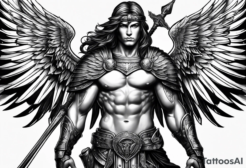 archangel warrior tattoo idea