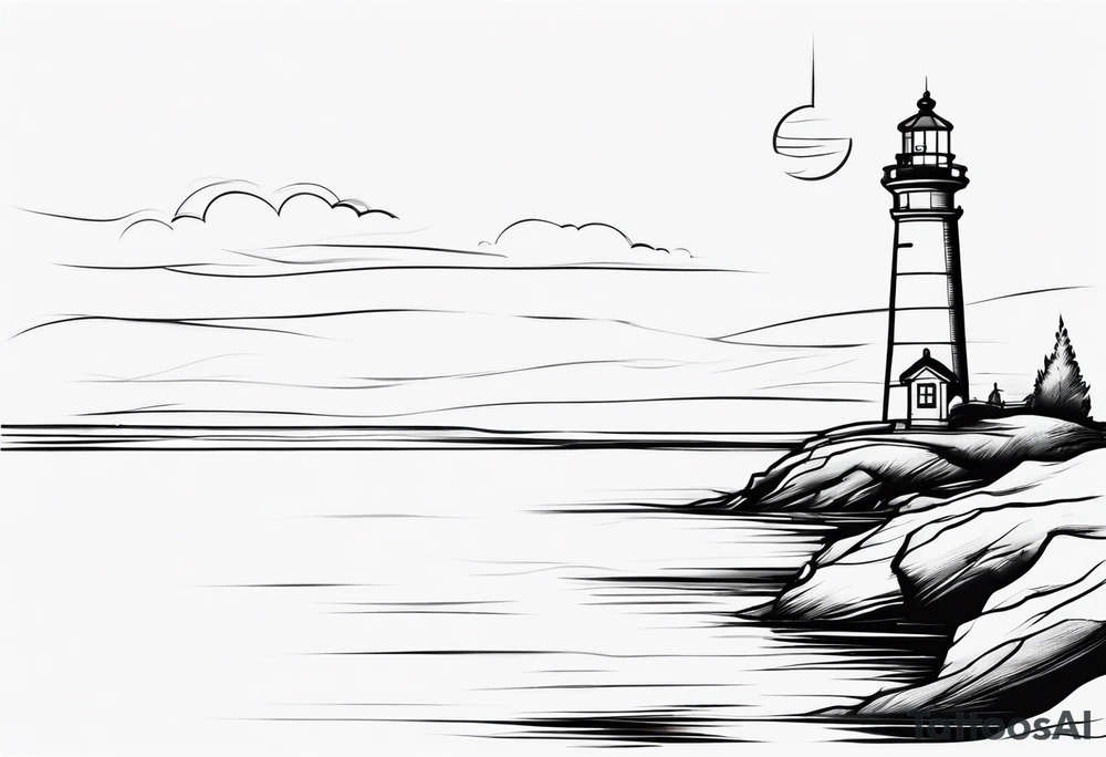 lighthouse a bit realist tattoo idea
