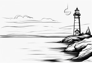 lighthouse a bit realist tattoo idea