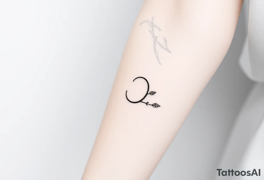 A delicate semicolon intertwined with a vine, symbolizing growth, resilience, and new beginnings tattoo idea
