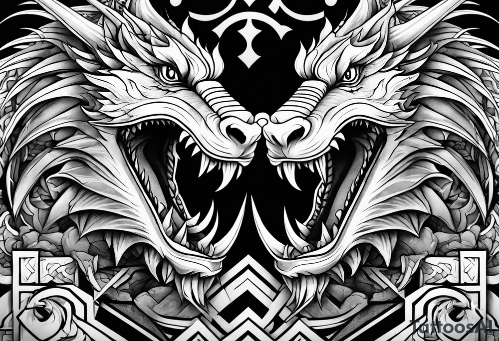 roaring dragons tattoo idea