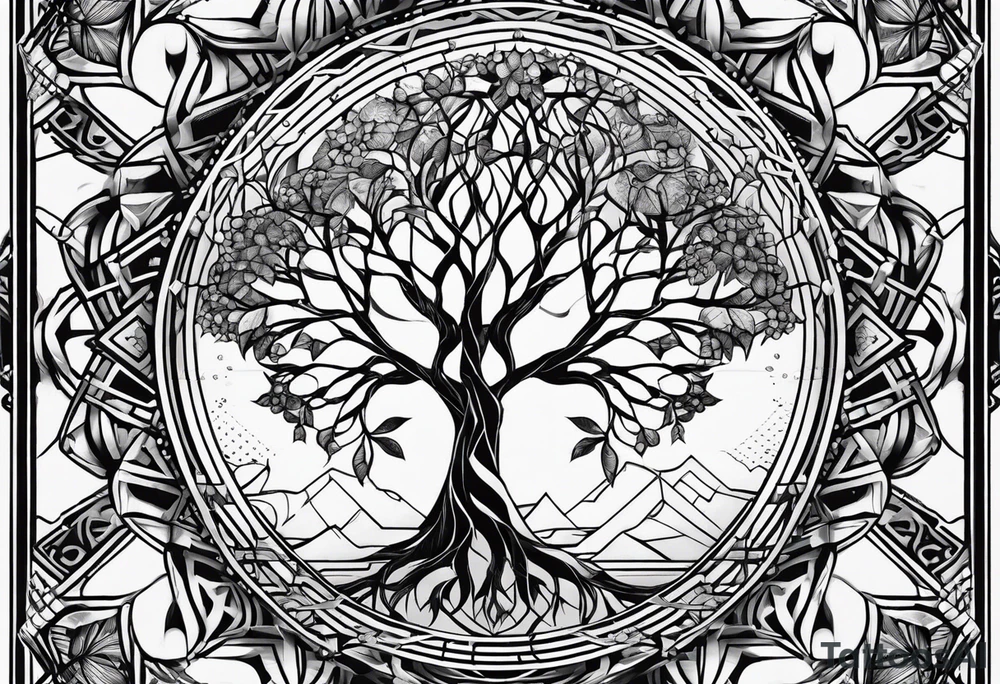 Sacred geometry. Tree of life going tattoo idea