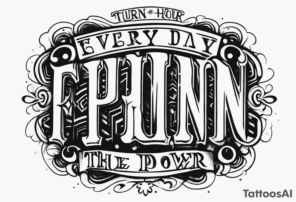Every day, every hour, turn the pain into power tattoo idea Every day, every hour, turn the pain into power tattoo idea