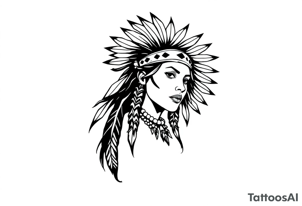 Native American female tattoo idea
