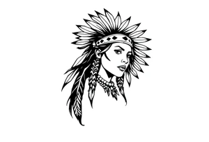 Native American female tattoo idea