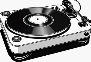 A recordplayer fineline minimalistic roftop tattoo idea