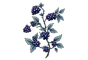 American traditional style Blackberry vine tattoo idea