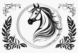 Plume cheval lettre A tattoo idea