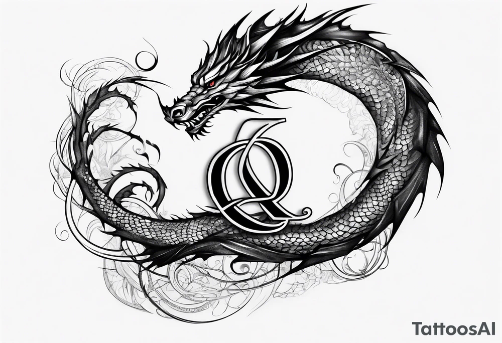 The numbers 0630 writing with a dragon tattoo idea