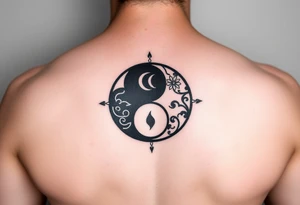 Yin yang with the 4 elements tattoo idea