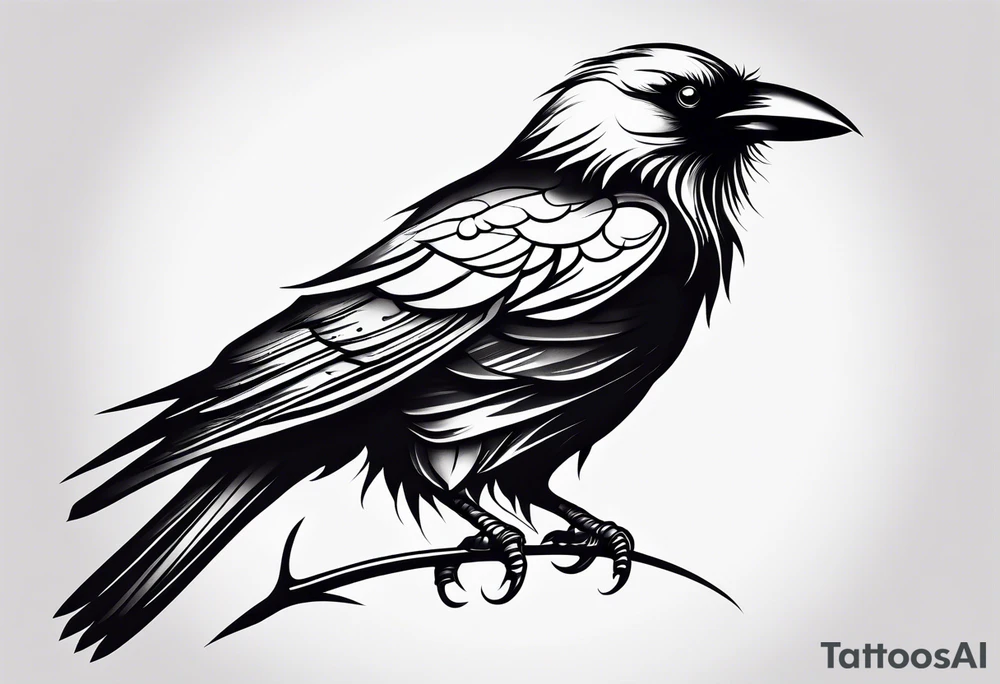simple crow tattoo line artwork looking for the top down tattoo idea