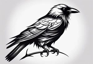 simple crow tattoo line artwork looking for the top down tattoo idea