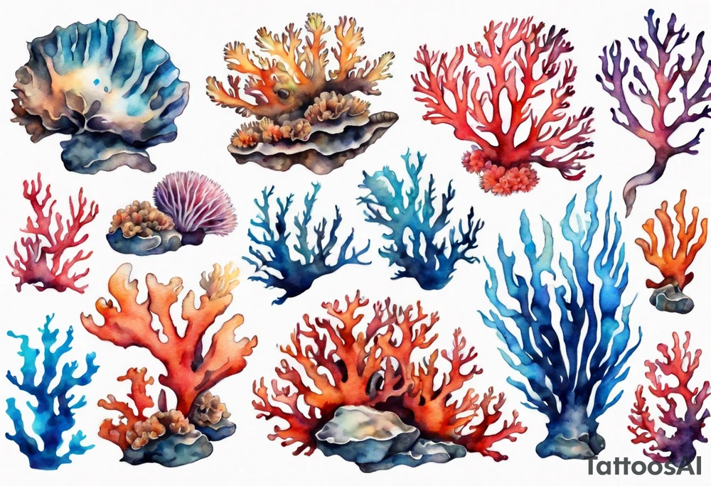 Corals underwater tattoo idea